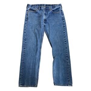 Levi's 505 Relaxed Straight Leg Medium Stone Wash Denim Jeans Size 38 x 32